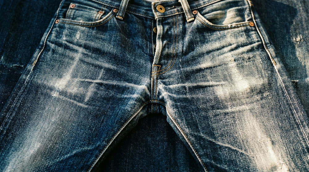 Faded denim texture banner