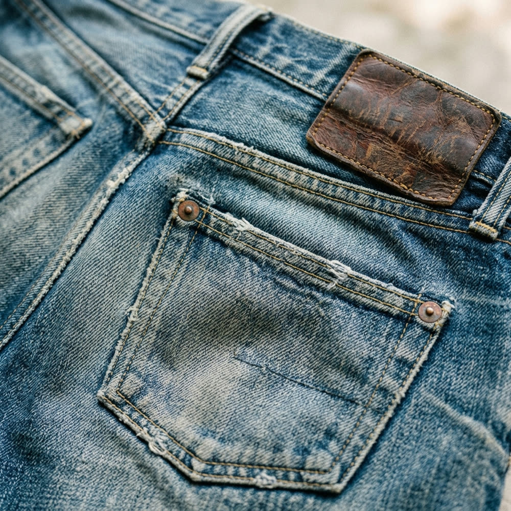 Faded back pocket